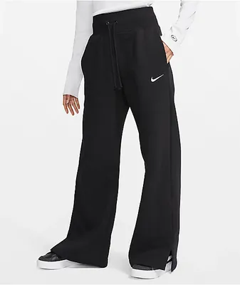 Nike Sportswear Phoenix Fleece Black High Waisted Wide Leg Sweatpants