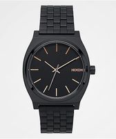 Nixon Time Teller All Black & Rose Gold Watch