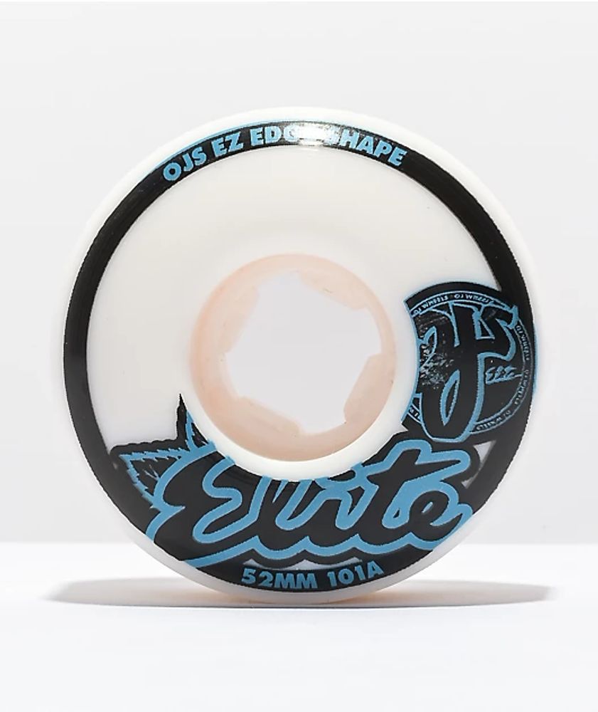 OJ Elite EZ Edge 52mm 101a White Skateboard Wheels