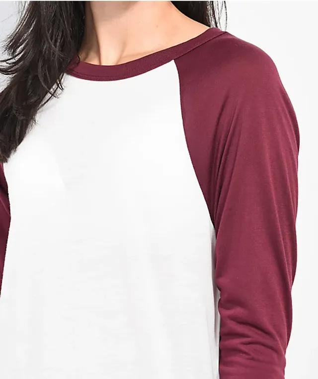 Obey Basic Vintage Burgundy Raglan T-Shirt