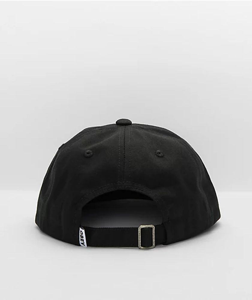 Obey Bold Label Black Strapback Hat