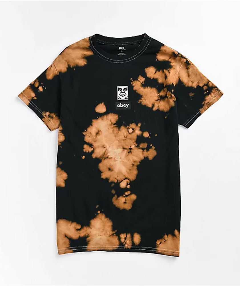 Icon Face Black Bleach Wash T-Shirt | Mall America®