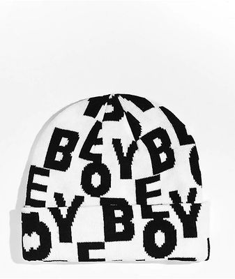 Obey Stacked Black & White Beanie