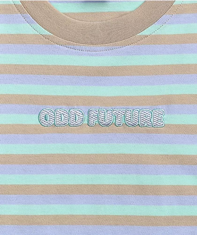 Odd Future Blue, Purple, & Tan Stripe T-Shirt