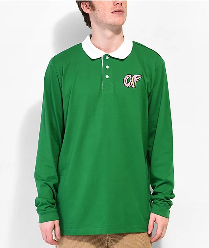Odd Future Logo Green Long sleeve Polo Shirt