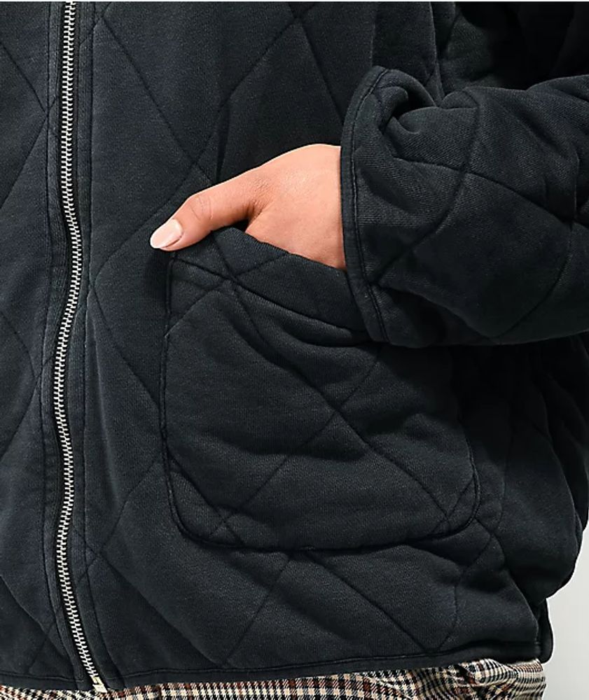 Oversized Quilted Black Jacket