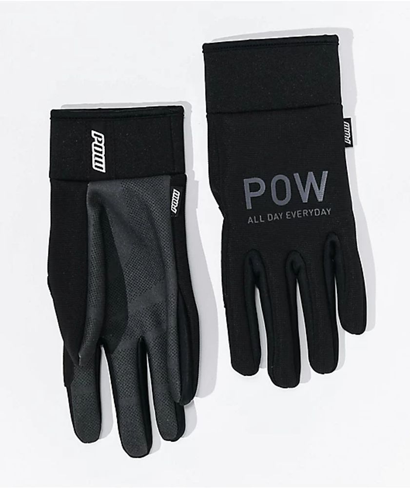 POW All Day Black Snowboard Gloves