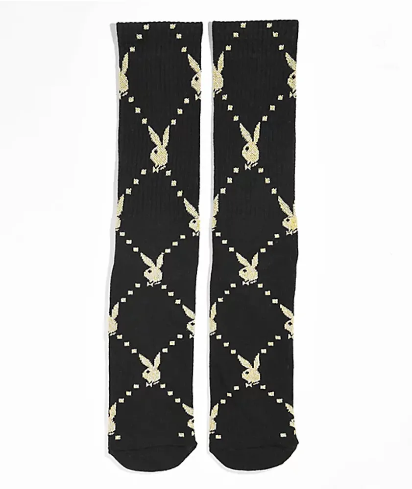 PSD x Playboy Monogram Lux Black Crew Socks