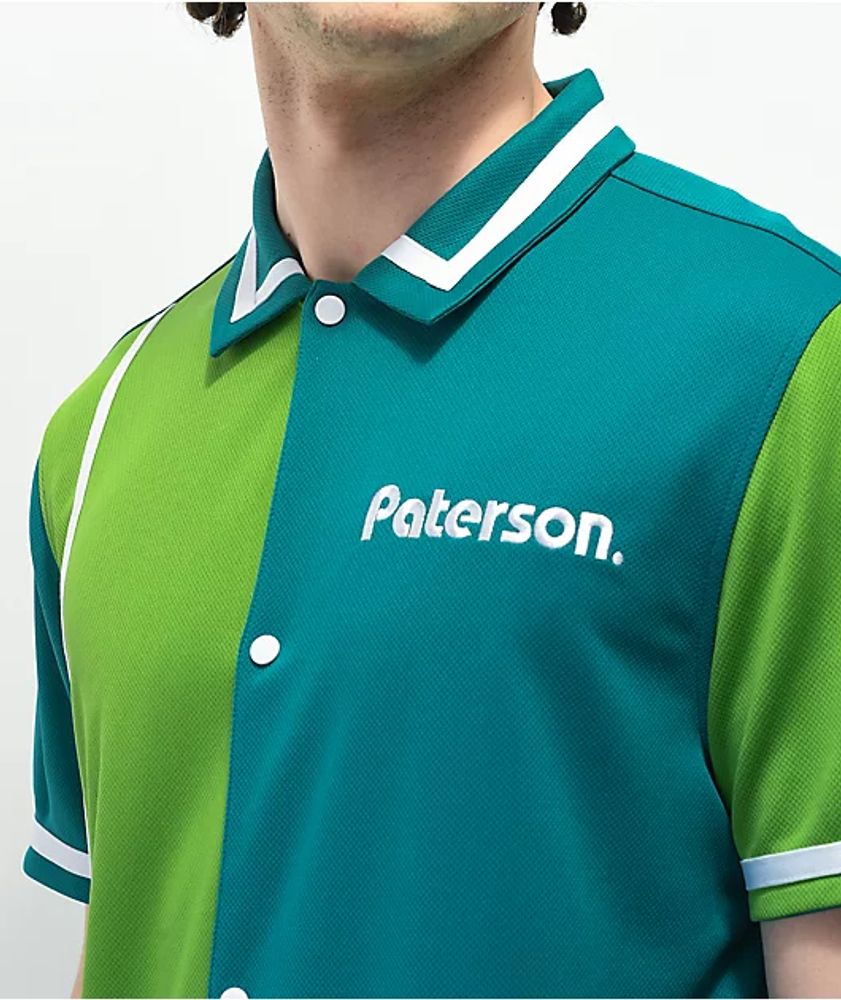 Paterson Courtside Teal & Green Short Sleeve Button Up Shirt