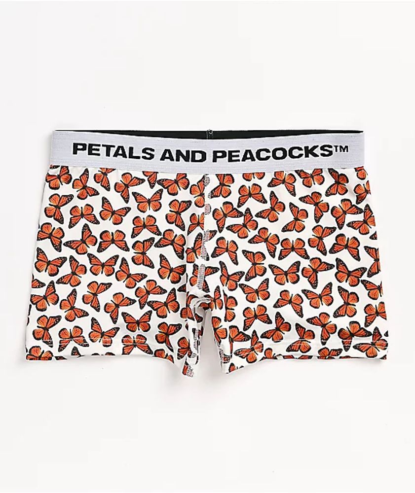 Petals and Peacocks Butterfly White Boyshort Underwear