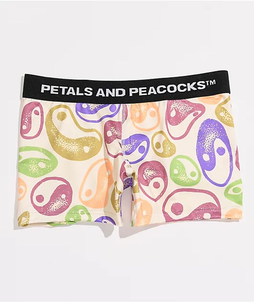 Petals and Peacocks Yin Yang Multicolor Boyshort Underwear