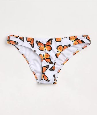 Petals by and Peacocks Butterfly Effect White Cheeky Bikini Bottom