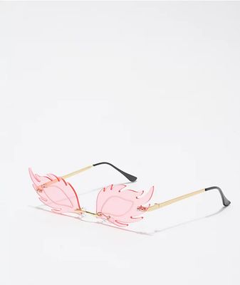 Pink Feather Sunglasses