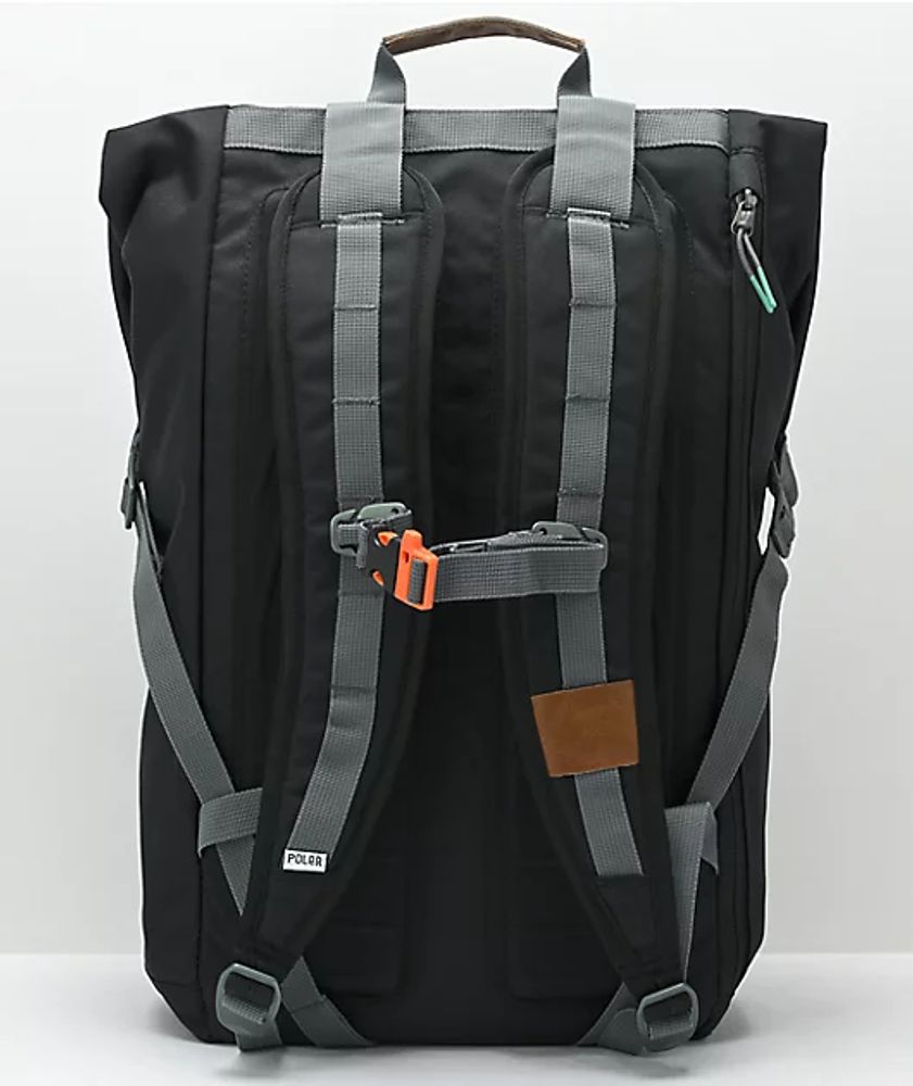 Poler Elevated Black Rolltop Backpack
