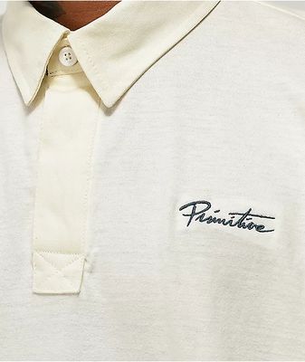 Primitive Paxton White Long Sleeve Polo Shirt