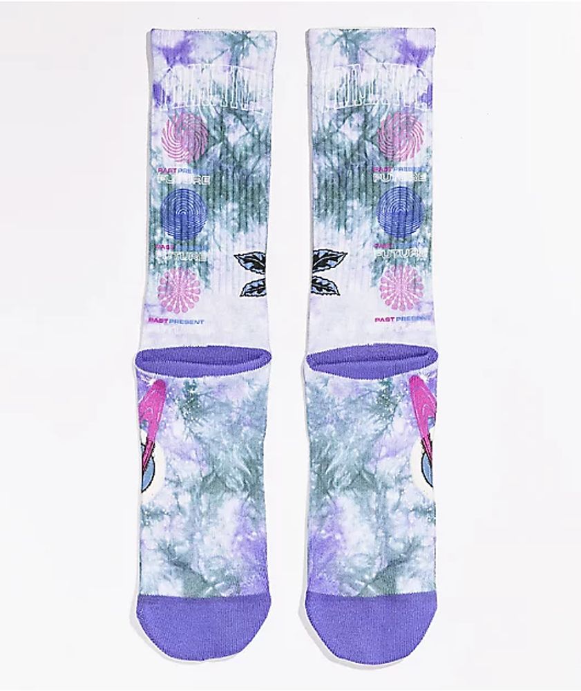 Primitive Stranded Purple Tie Dye Crew Socks
