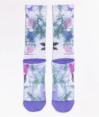 Primitive Stranded Purple Tie Dye Crew Socks