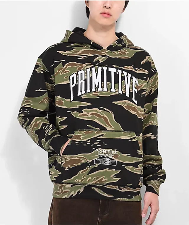 Primitive Tiger Two-Fer Hooded Camo Baseball Jersey