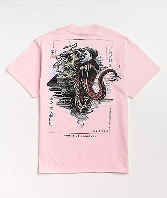 Primitive x Marvel by Paul Jackson Venom Pink T-Shirt