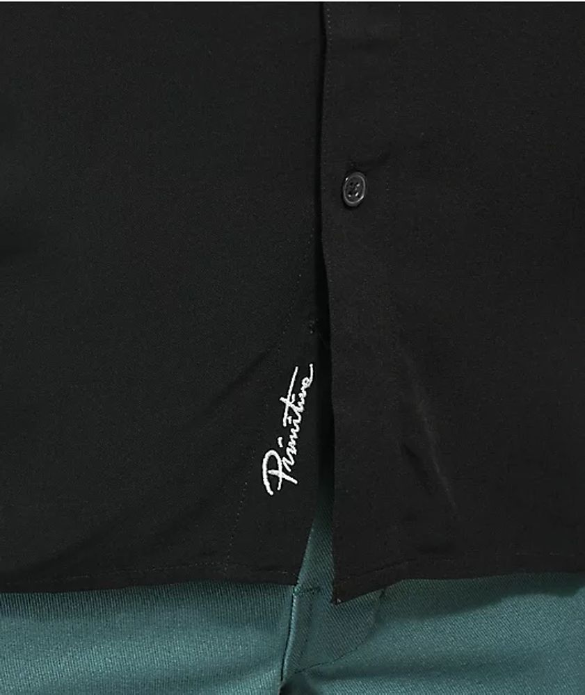 Primitive x My Hero Academia Izuku Black Short Sleeve Button Up Shirt