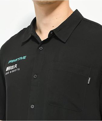 Primitive x My Hero Academia Izuku Black Short Sleeve Button Up Shirt