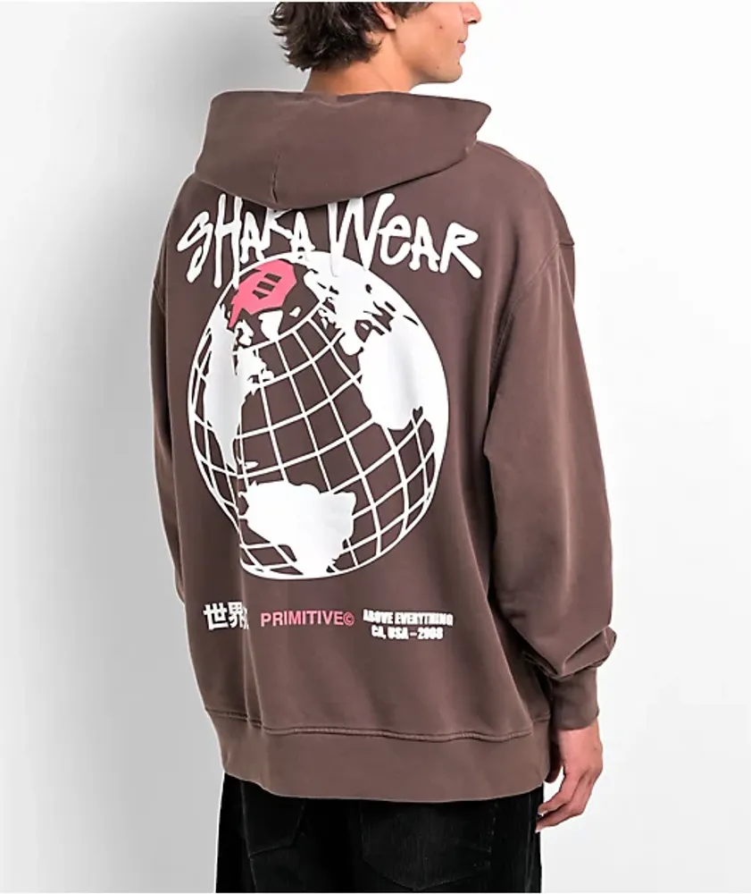 Shaka Wear Los Angeles Garment Dye Mocha Fleece Heavyweight Hoodie