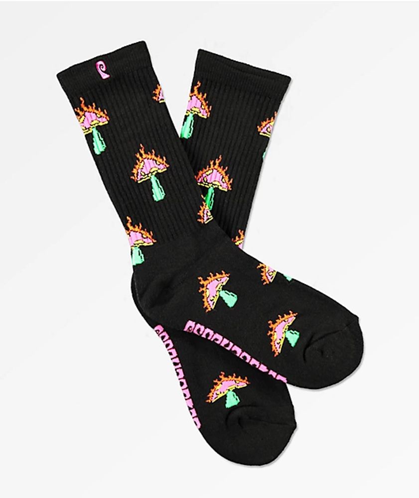 Psockadelic Burner Black Crew Socks