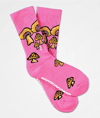 Psockadelic Vintage Shroom Pink Crew Socks