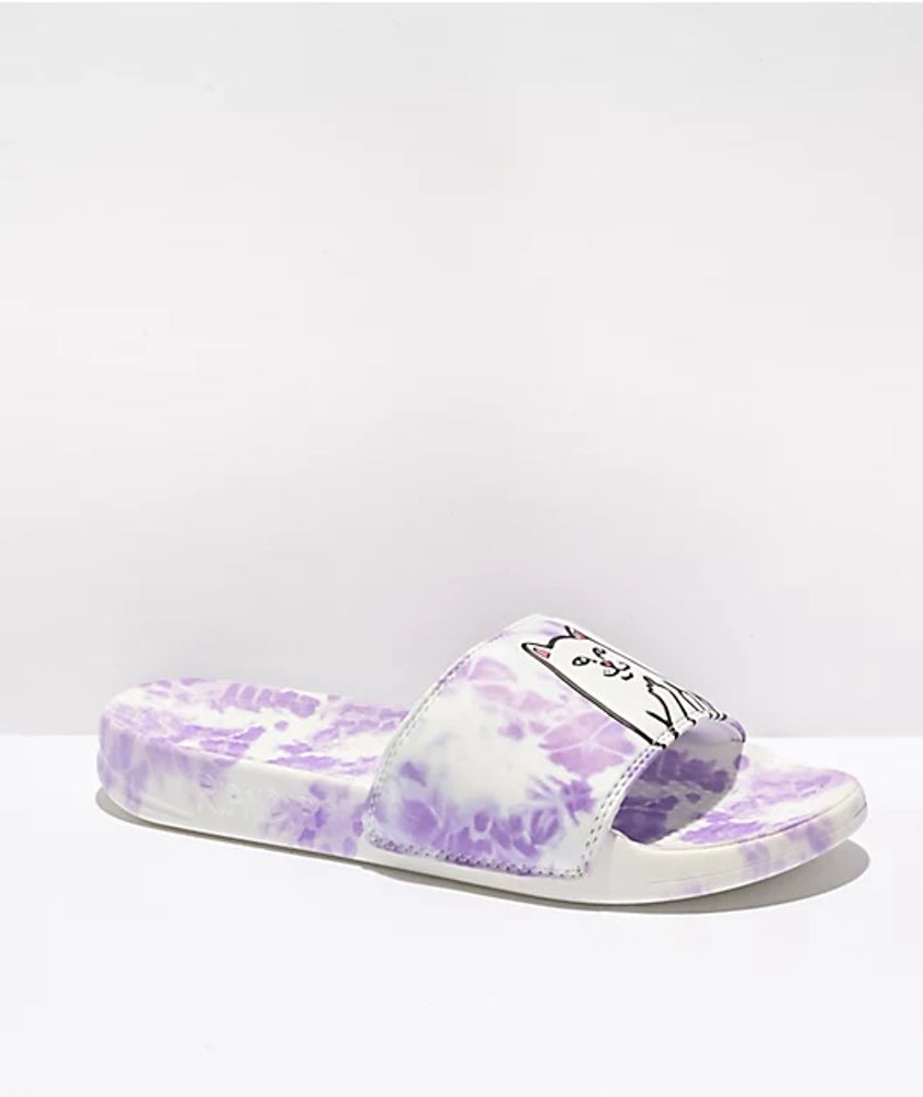 RIPNDIP Lord Nermal Purple Cloudwash Slide Sandals