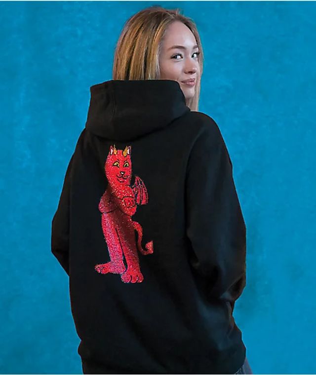 black rhinestone hoodie