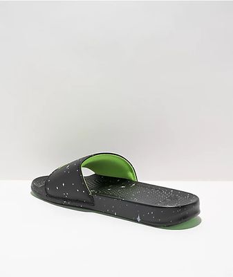 RIPNDIP We Out Here Black & Neon Green Slide Sandals