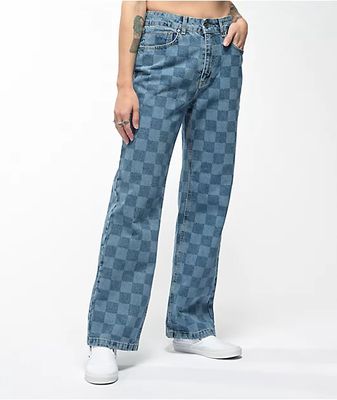 Ragged Jeans Light Blue Checkerboard