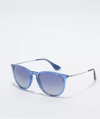 Ray-Ban Erika Transparent Blue Round Sunglasses