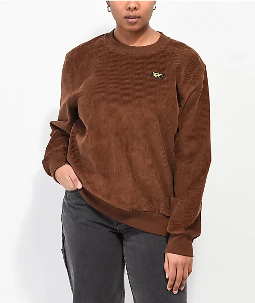 reebok classic sweatshirt womens brown