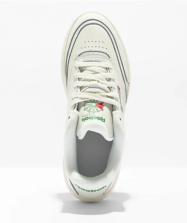 Reebok Club C Mid Chalk White & Green Shoes