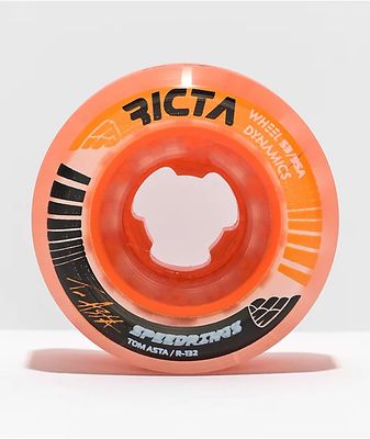 Ricta Asta Speedrings 53mm 95a Clear Orange Skateboard Wheels
