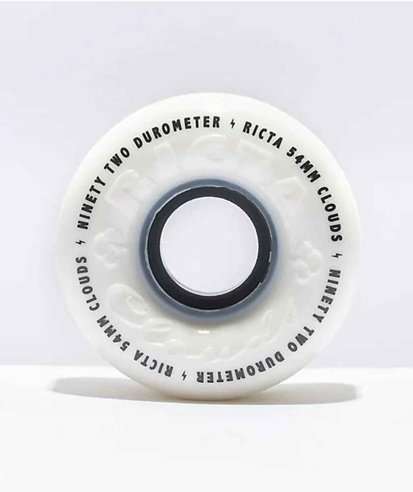 Ricta Clouds 54mm 92a White and Black Skateboard Wheels
