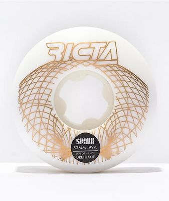 Ricta Sparx Wireframe 53mm 99a White Skateboard Wheels