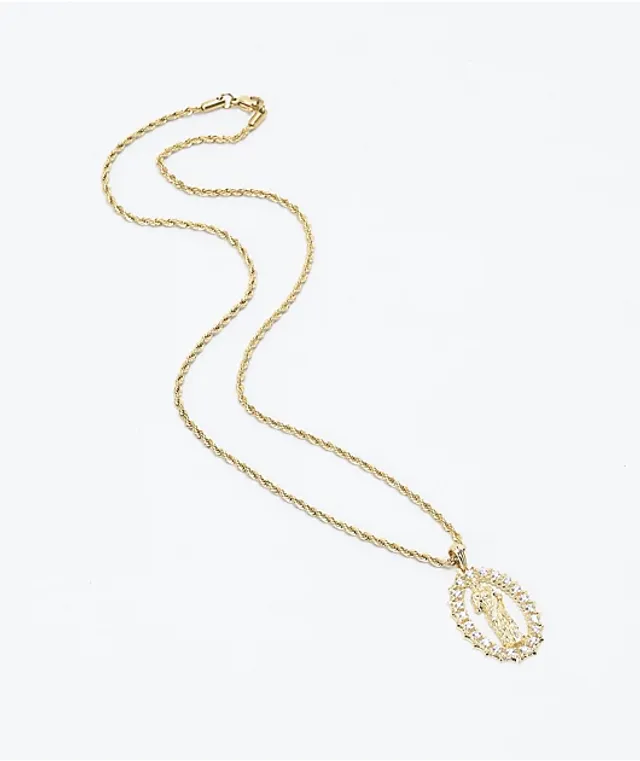 Saint Midas Butterfly Yellow Gold 22 Rope Chain Necklace