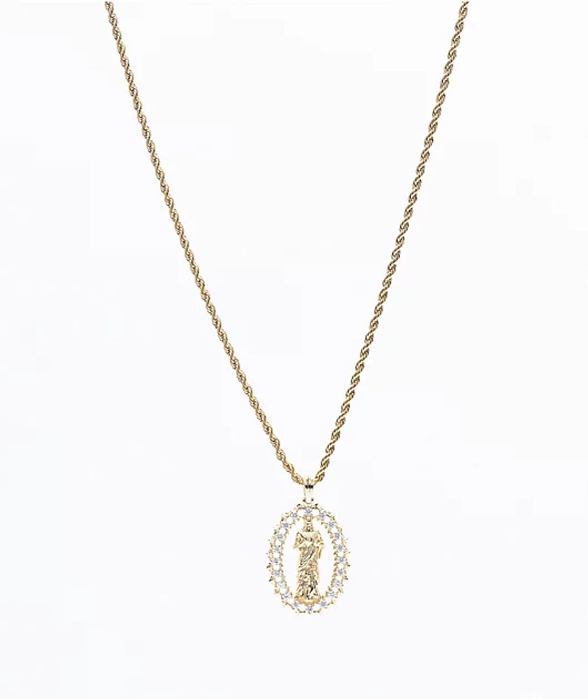 saint midas yg guadalupe gold necklace