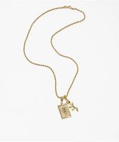 Saint Midas Butterfly Yellow Gold 22 Rope Chain Necklace