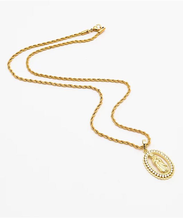 Saint Midas Butterfly Yellow Gold 22 Rope Chain Necklace