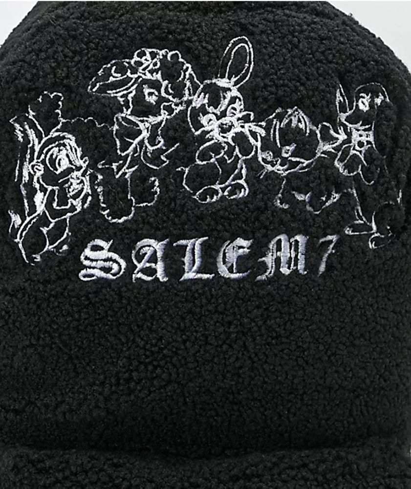 Salem7 Furever Friends Black Sherpa Backpack