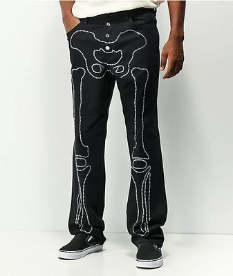 Salem7 Skeleton Black Denim Jeans
