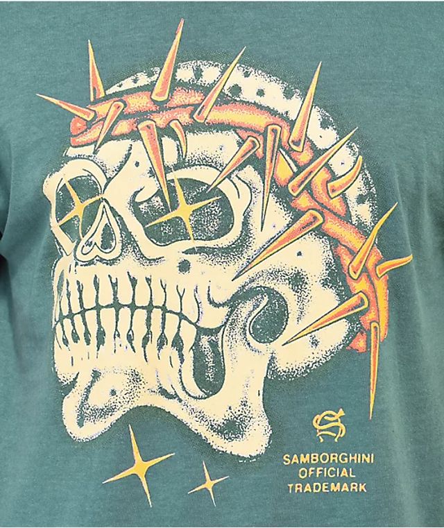 Samborghini Snake 8 Ball Skull Blue T-Shirt