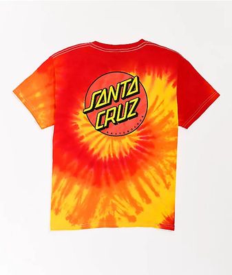 Santa Cruz Boys Classic Dot Blaze Tie Dye T-Shirt
