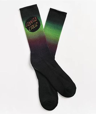 Santa Cruz Contra Dot Black, Green, & Maroon Fade Crew Socks