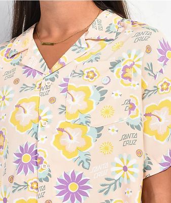 Santa Cruz Free Spirit Floral Short Sleeve Button Up Shirt