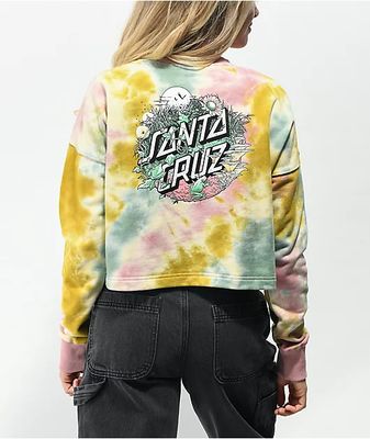 Tie Dye Crop Crewneck Sweatshirt | Mall 