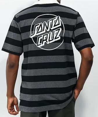Santa Cruz Opus Black & Grey Stripe Polo Shirt
